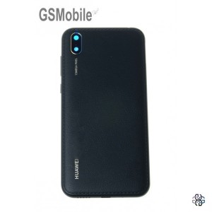 Tampa traseira para Huawei Y6 2019 Preto couro