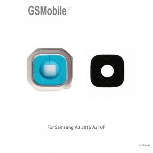 Embellecedor cámara Samsung A3 2016 Galaxy A310F Plata