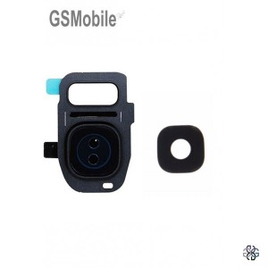 Vidro da câmera traseira con frame Samsung S7 Edge Galaxy G935F Preto