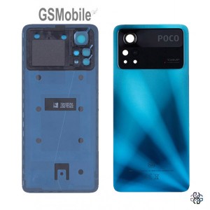 Tampa traseira azul para Xiaomi Poco X4 Pro 5G