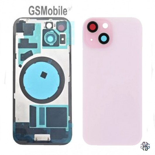 iPhone 15 battery cover + metal support pink