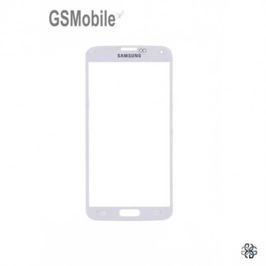 Cristal pantalla para Samsung S5 Galaxy G900F Blanco